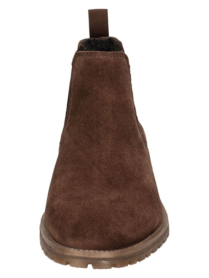 Bugatti Leder-Chelsea-Boots in Braun günstig kaufen