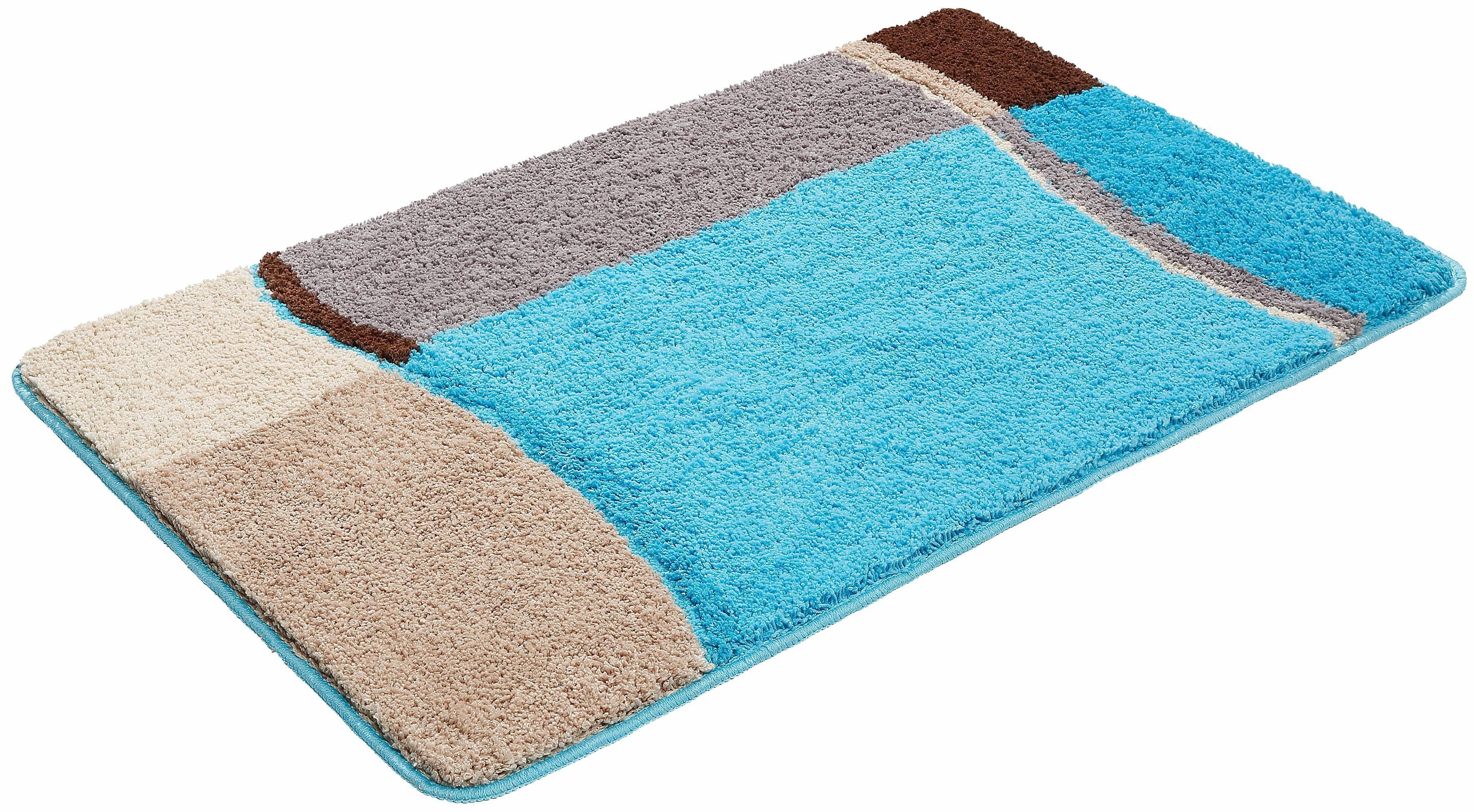 Badematte Belio my home, Höhe 20 mm, rutschhemmend beschichtet, fußbodenheizungsgeeignet, schnell trocknend, strapazierfähig, Kunstfaser, rechteckig, Badematte, Badteppich, Badematten auch als 2 tlg. Set erhältlich, bunt