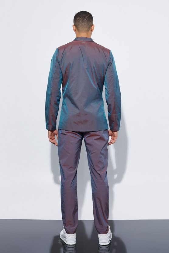 Glänzender einreihiger Slim-Fit Blazer