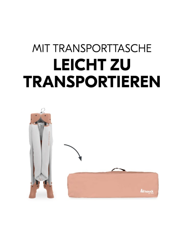 Hauck Reisebett Dream N Play Plus (mit seitlichem Einstieg) in grau,orange günstig kaufen onesize