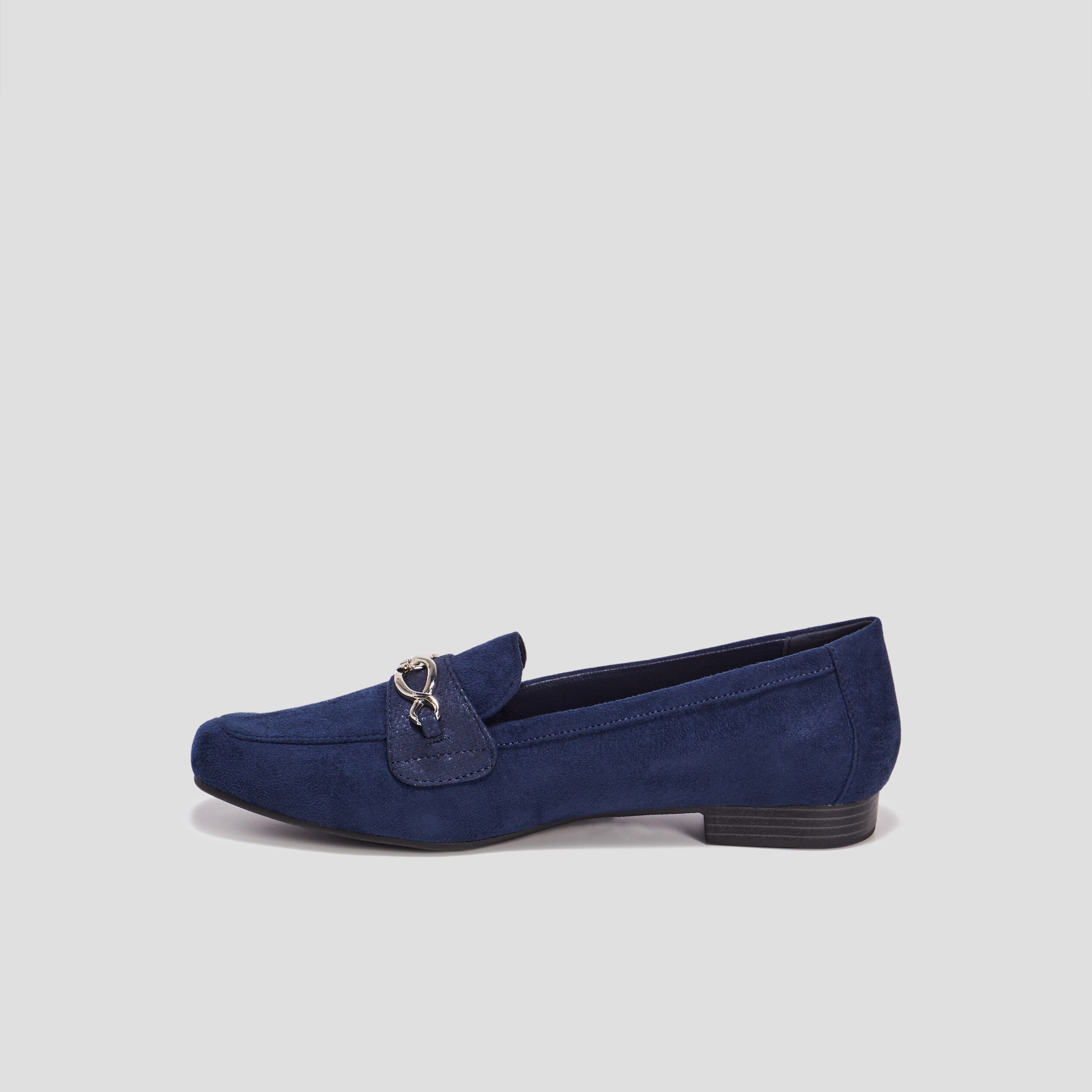 Mocassins plats suède bleu marine femme | La Halle