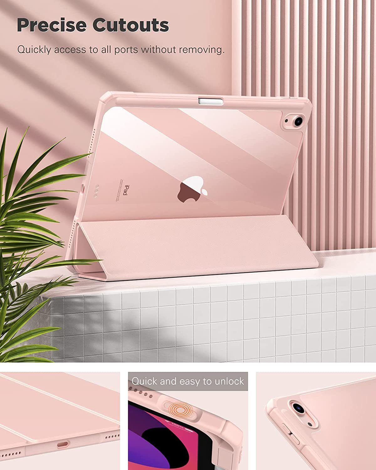 zggzerg Tablet-Hülle Hülle Kompatibel mit iPad Air 5 2022 10,9 Zoll, Mit Stifthalter 10,9 cm (4,3 Zoll)