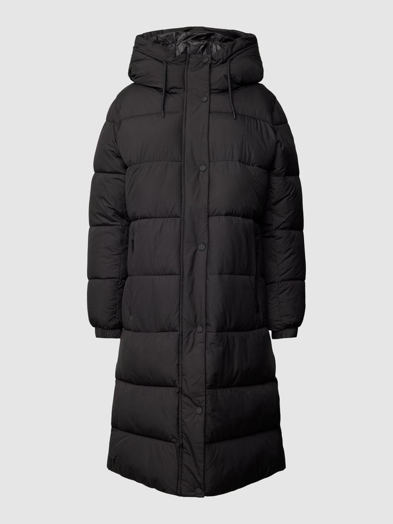 Steppjacke mit seitlichen Reißverschlusstaschen in schwarz