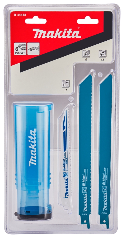 Juego de 6 hojas para sierra recíproca Makita Accessories B-44448 para madera/metal