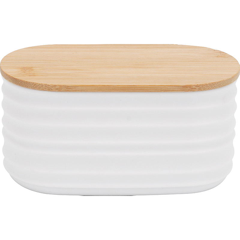 Cuisine Oppbevaringsboks 0,45 l m/bambuslokk hvit