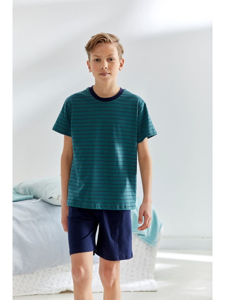 LE JOGGER Pyjama in petrol-marine günstig kaufen