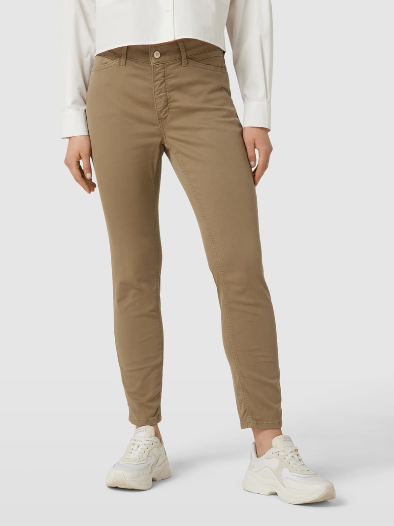 Jeans mit Label-Patch Modell 'DREAM SUMMER' in olivgrün