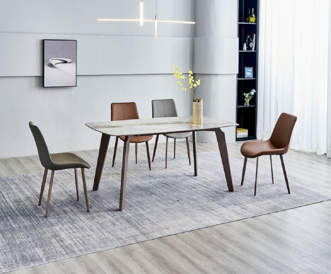 JVmoebel Esszimmer-Set Designer Esszimmer Moderne Esstisch 4x Stühle 5tlg Set, (5-St., Esstisch + 4x Stühle), Made in Europa