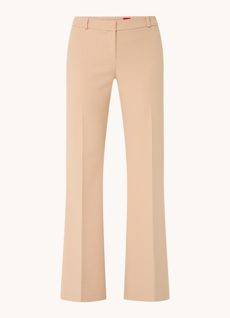 HUGO BOSS Hilotinna mid waist flared fit trousers with pressed pleat