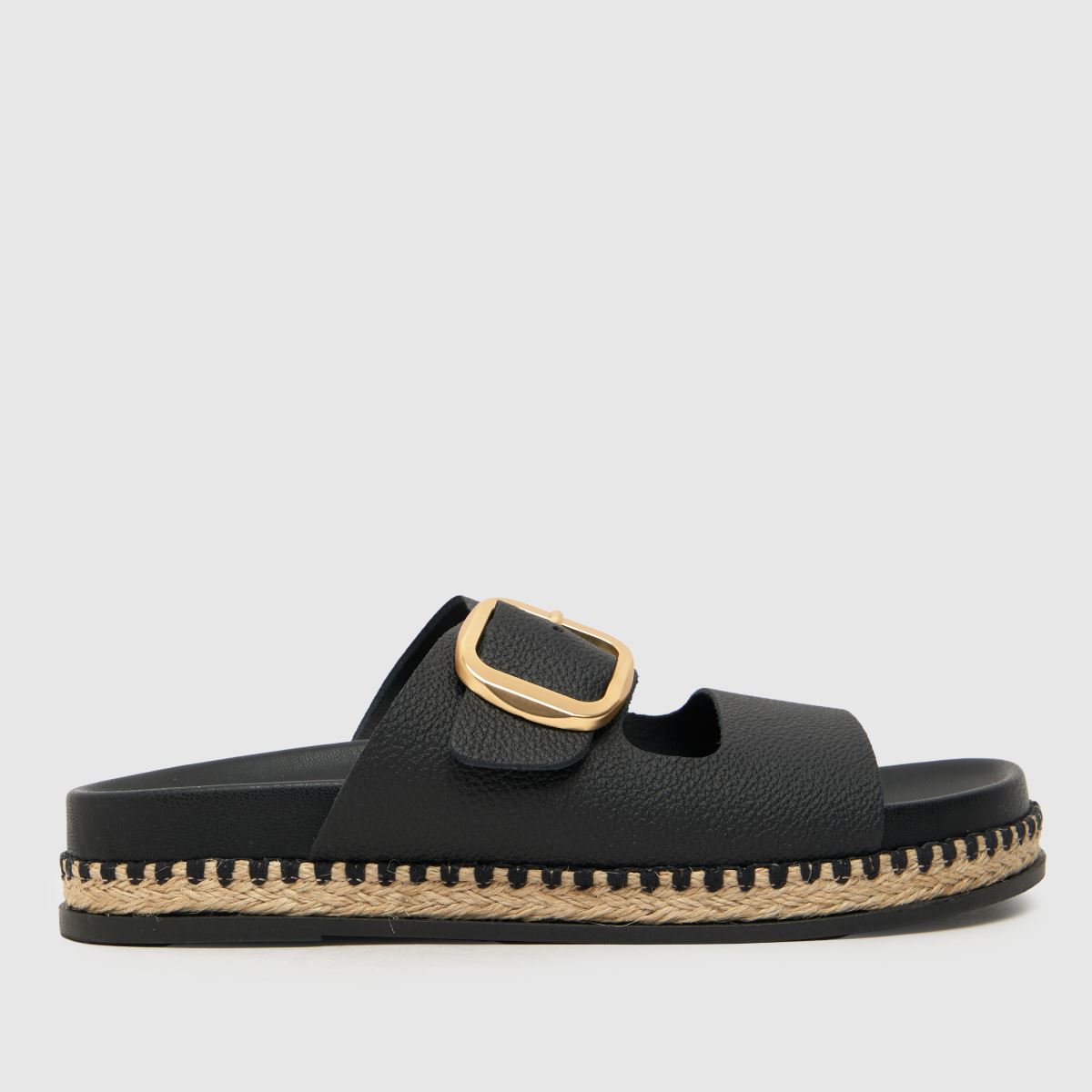 Schuh Tish – Svarta sandaler med läderspänne