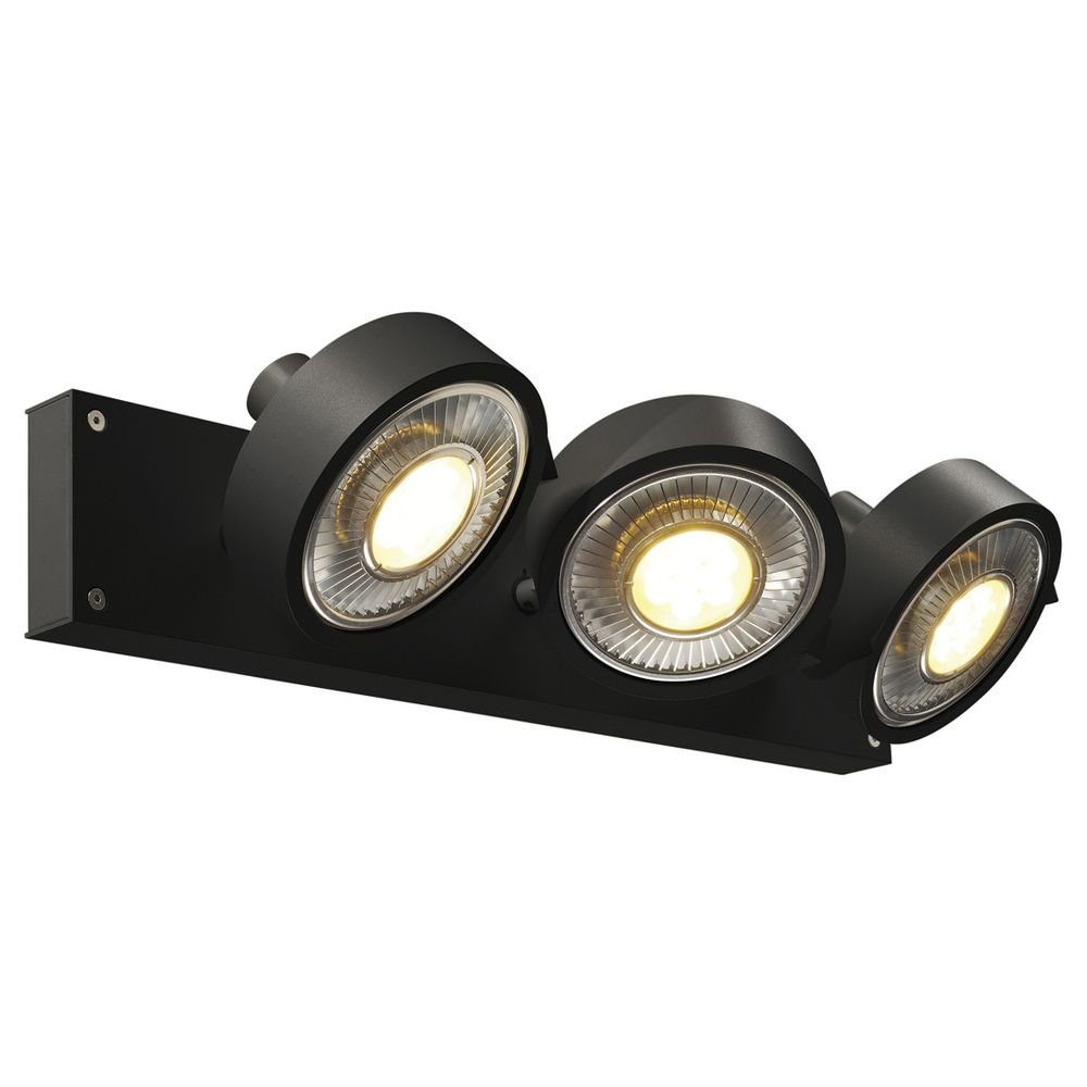 SLV Deckenspot Wand- und Deckenspot Kalu, GU10, schwarz, 3-flammig, keine Angabe, Leuchtmittel enthalten: Nein, warmweiss, Deckenstrahler, Deckenspot, Aufbaustrahler