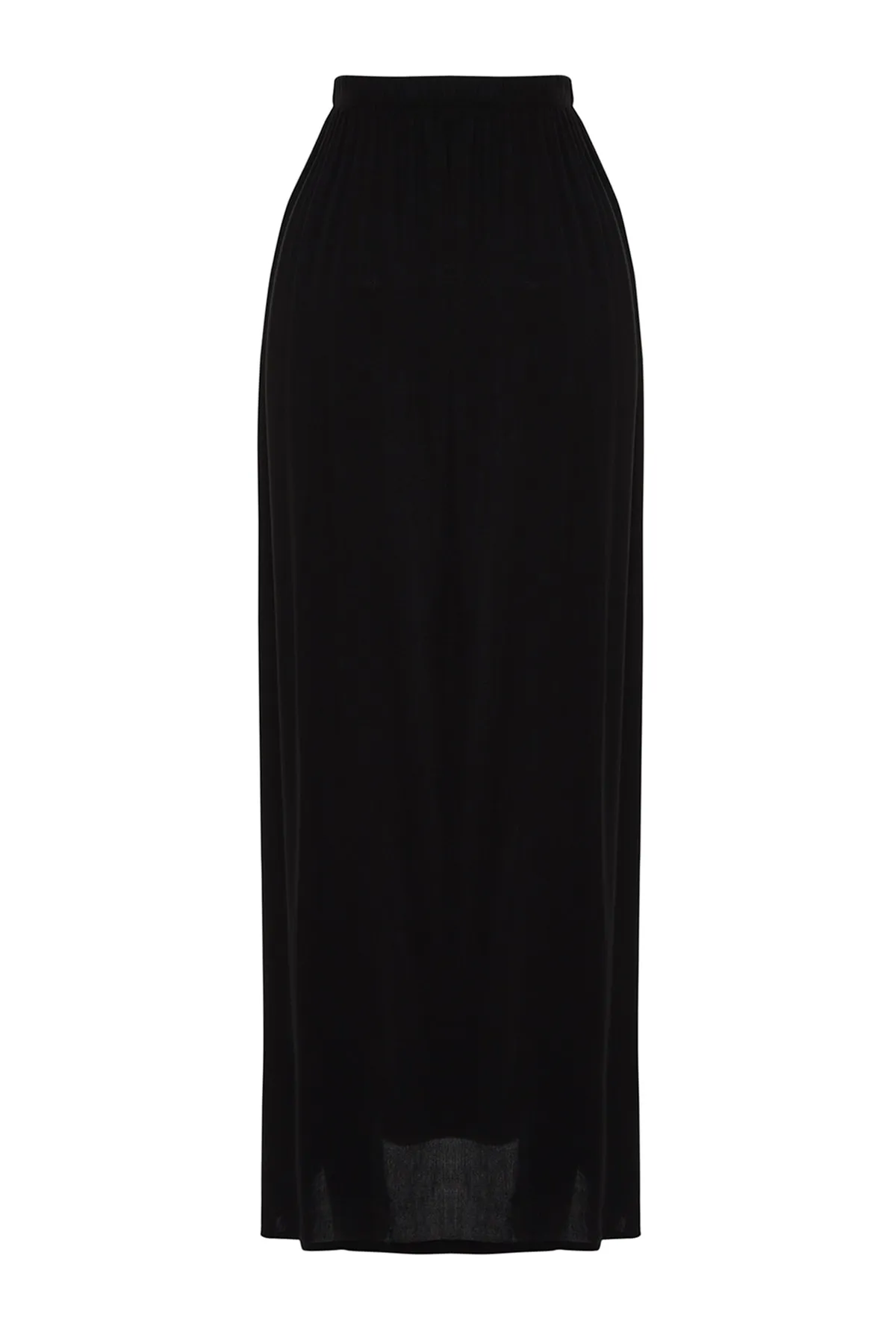 Trendyol Collection  Schwarzer Maxi-Rock mit gewebten Quasten TBESS21ET0133