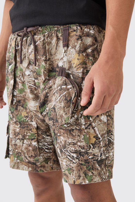 Camouflage Cargo-Shorts mit abnehmbaren Taschen