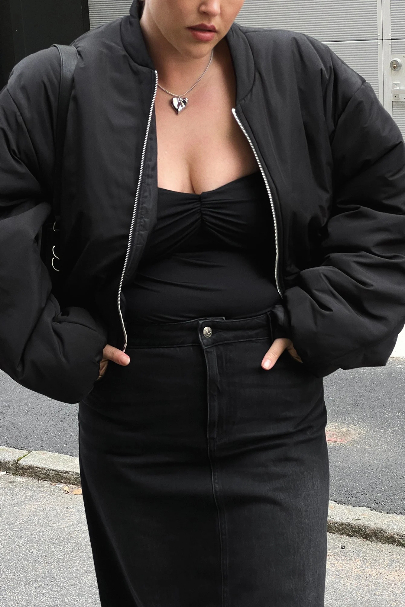 Gefütterte Crop-Bomberjacke