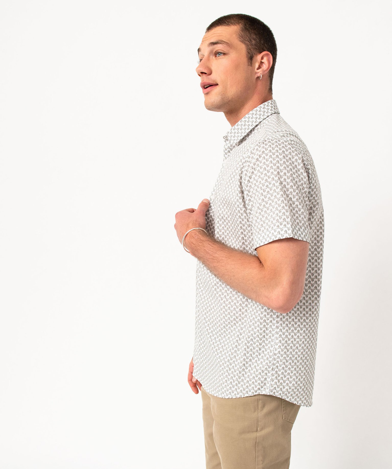 Chemise droite à manches courtes imprimée homme imprime | GEMO