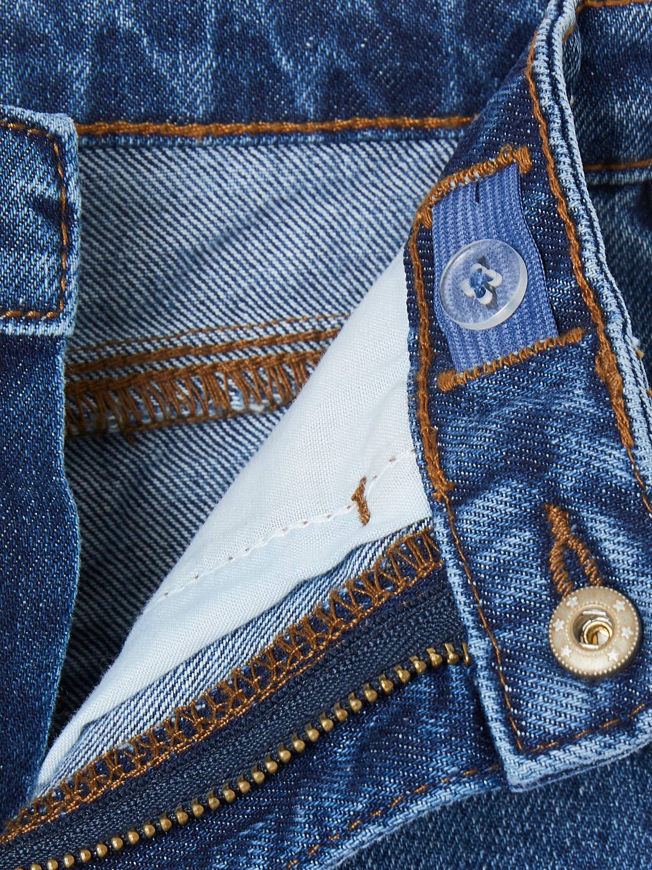 Jean large fille bas effiloché denim bleached