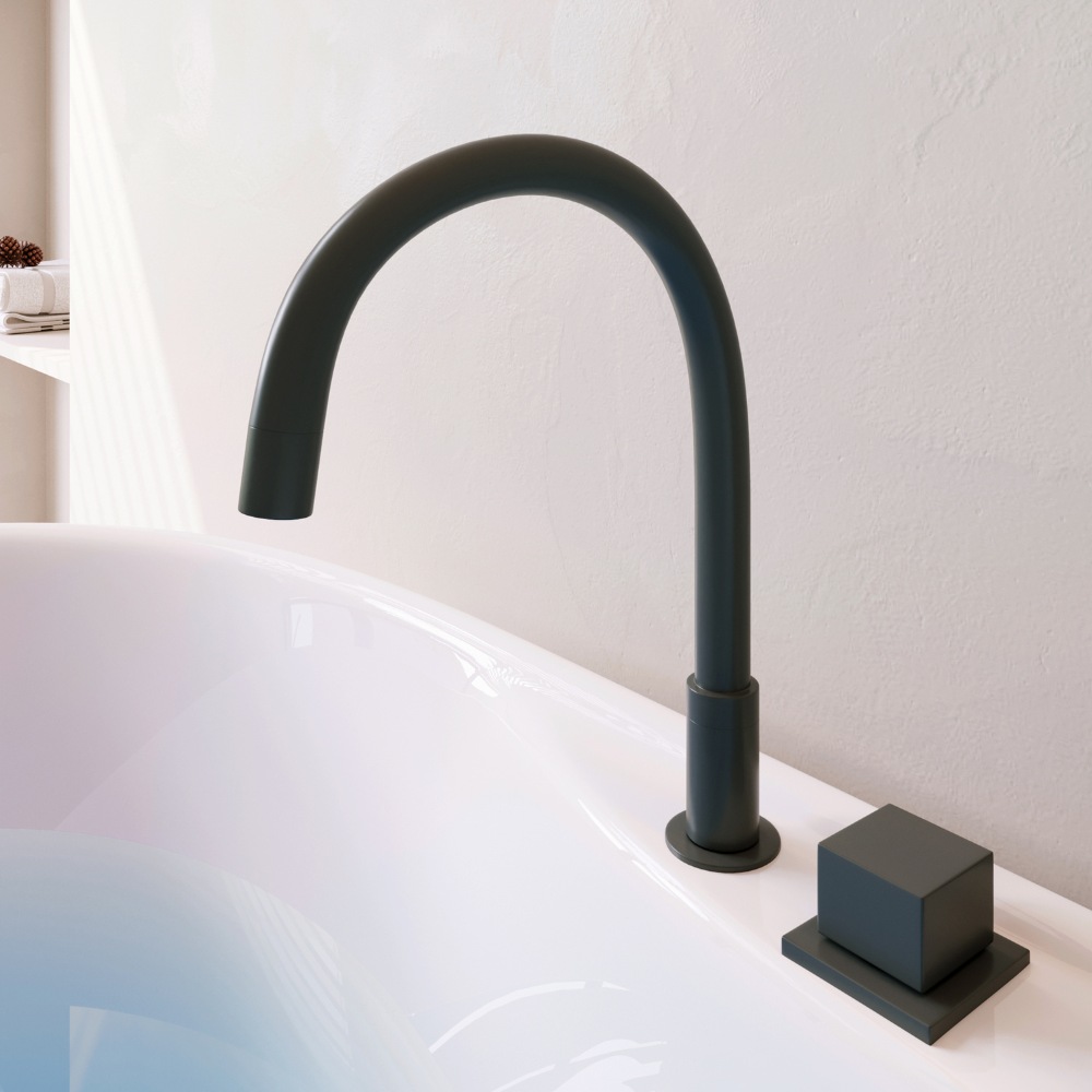 Home Deluxe Badewanne LENI mit schwarzer Armatur