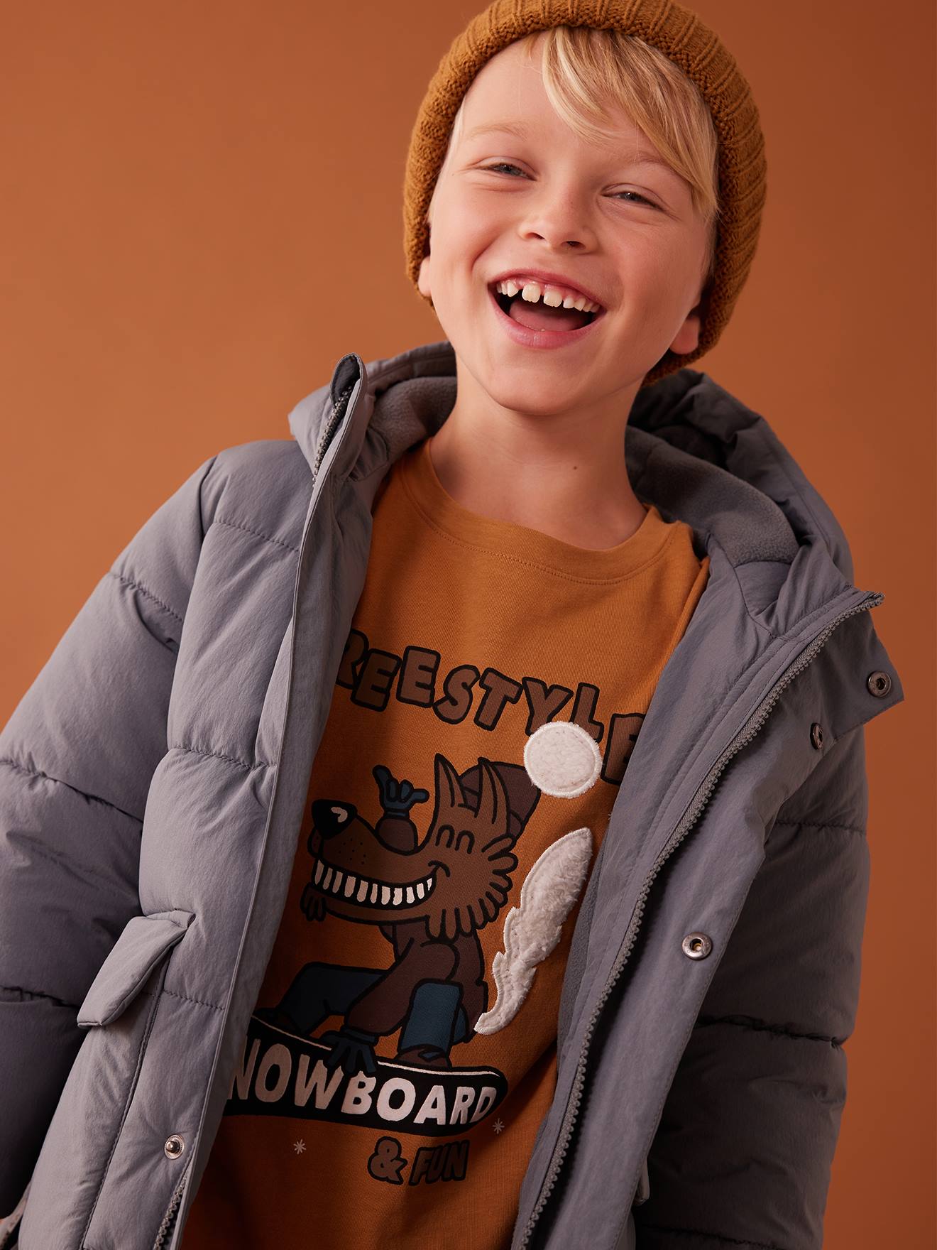 Vertbaudet Jungen Shirt mit Recycling-Baumwolle - graublau