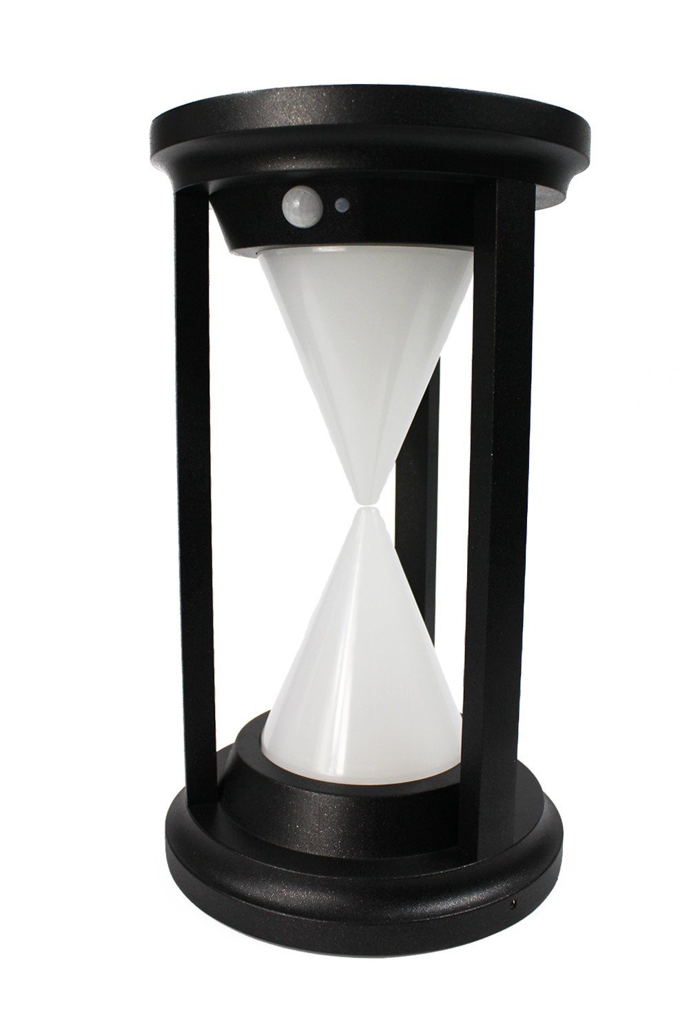 Arnusa LED Solarleuchte Sockelleuchte Sanduhr 35x20 cm Wegeleuchte Gartenleuchte 360lm, Bewegungsmelder, LED fest integriert, Warmweiß, Neutralweiß, Kaltweiß, Farbeinstellung und Bewegungsmelder
