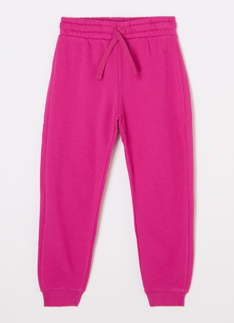Pantaloni de trening Benetton conici cu logo brodat.