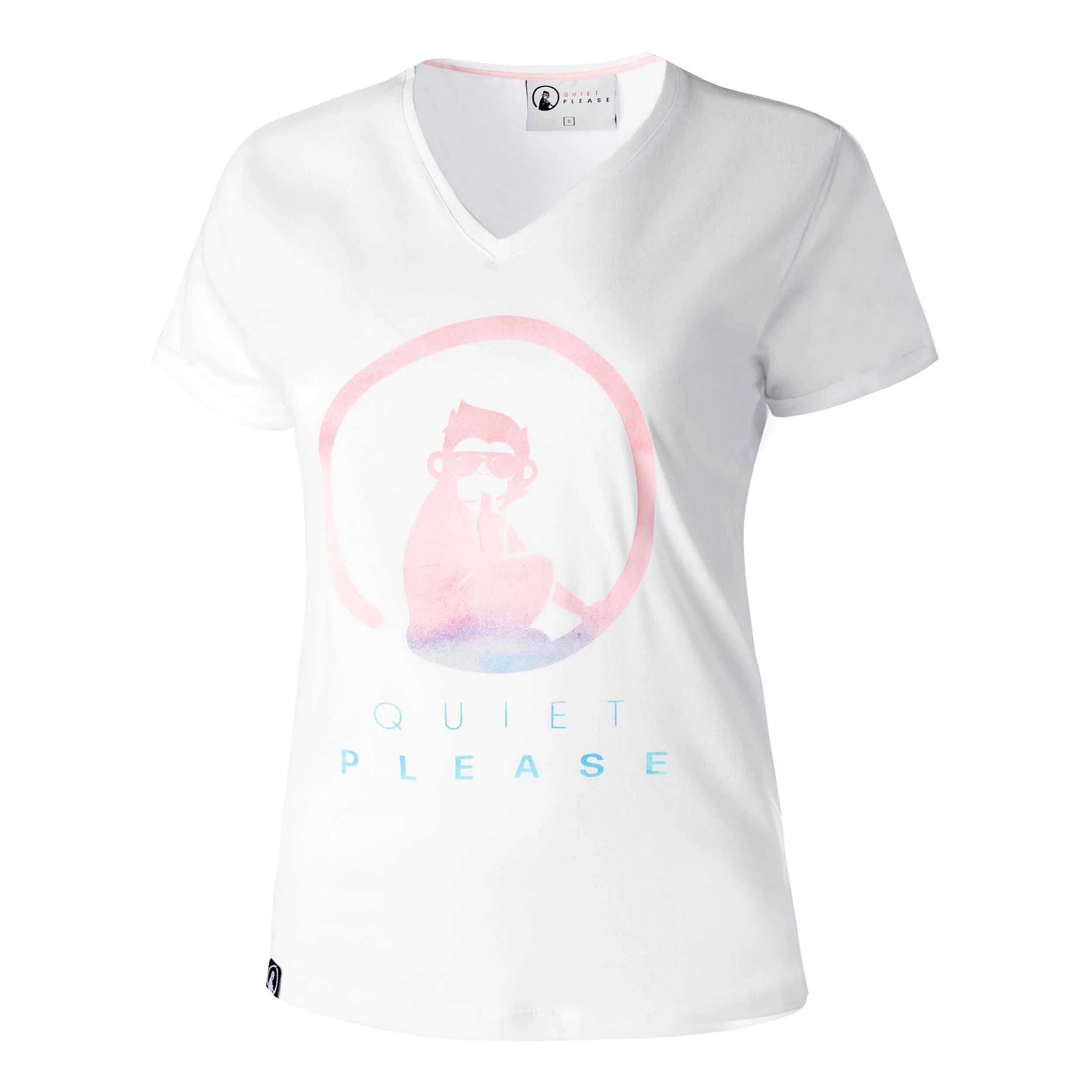 Tie Dye Logo T-Shirt Damen - Weiß, Mehrfarbig