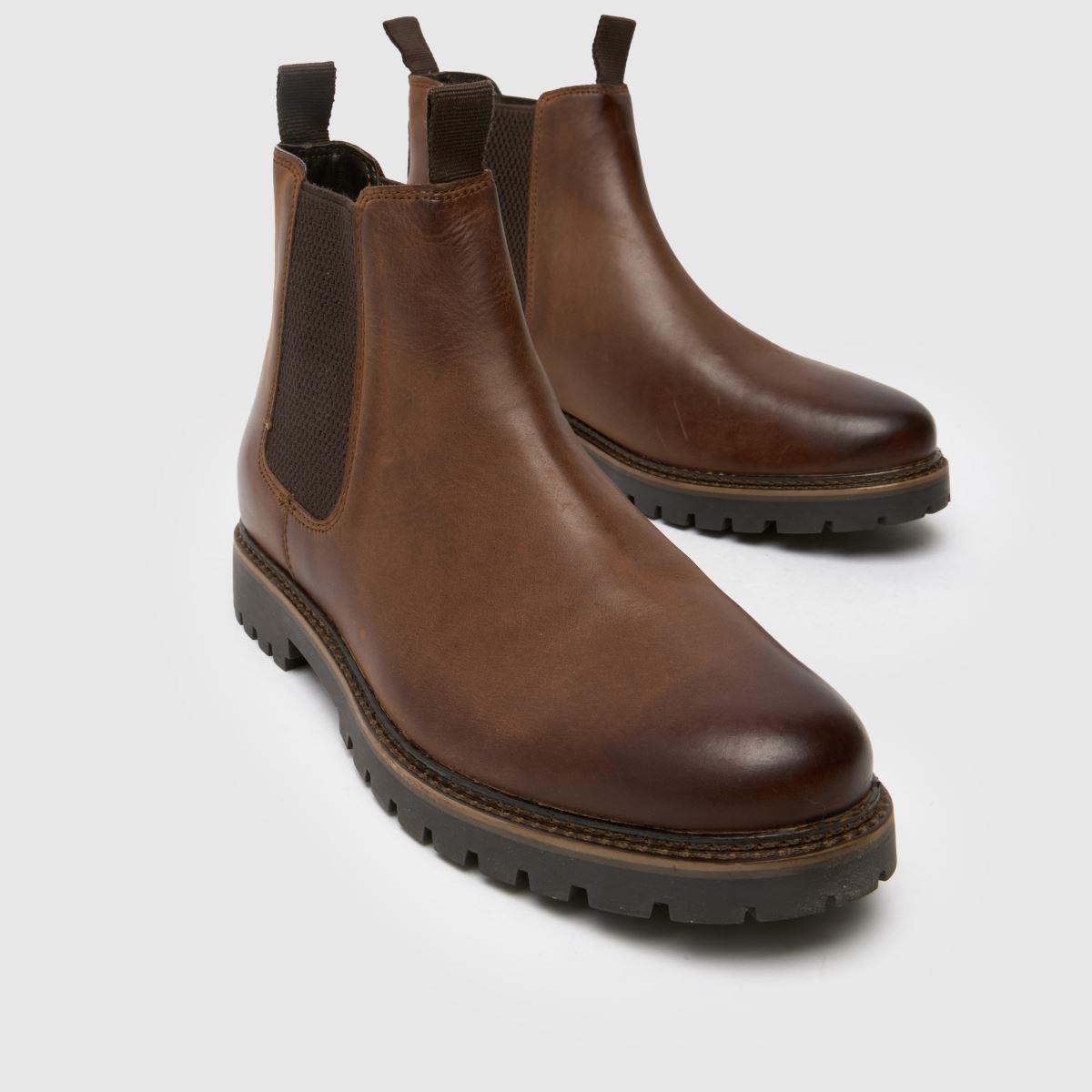 Schuh Wide Fit Dawson bőr csizma barna színben