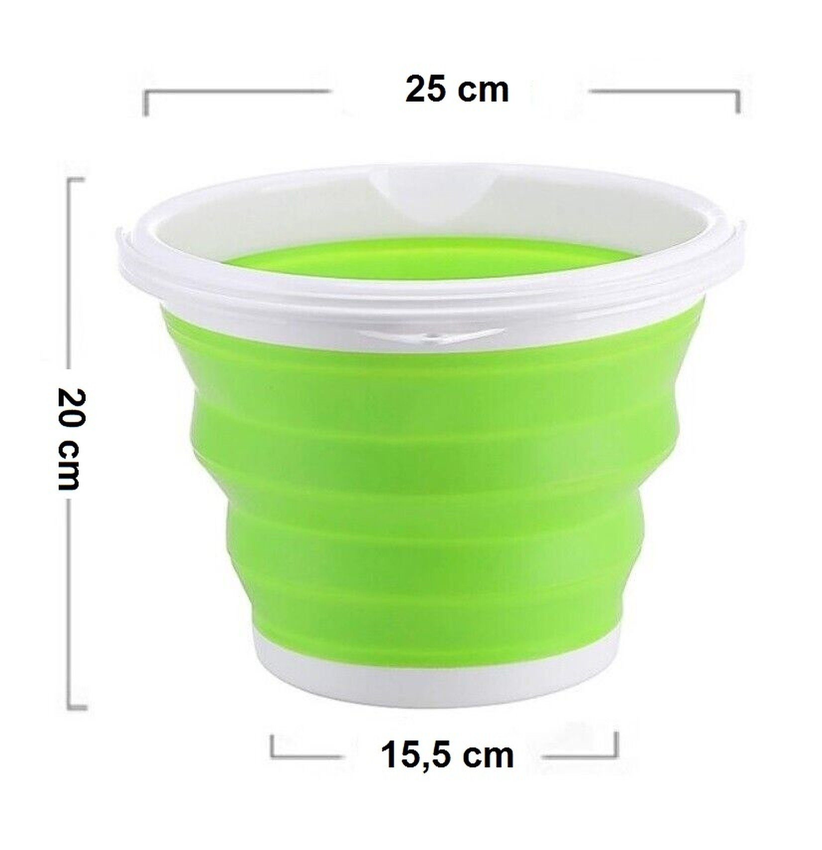 BAYLI Mülleimer Faltbarer Eimer 5l, Wassereimer Faltbar für Angler, 25 cm x 20 cm