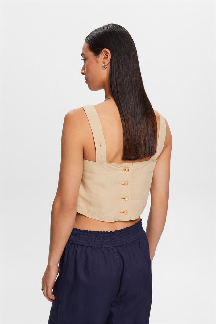 Verkürztes Camisole, Leinenmix