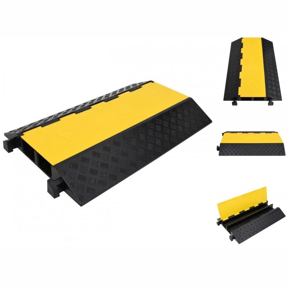 vidaXL Parkschwelle Kabelschutzrampe mit 2 Kanälen 90 cm Gummi