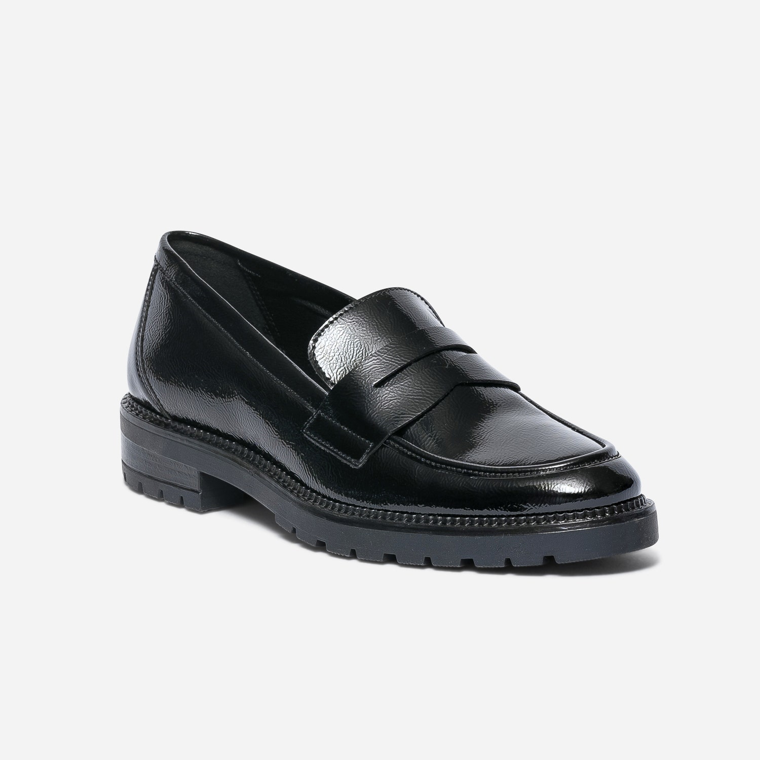 Mocassin noir verni