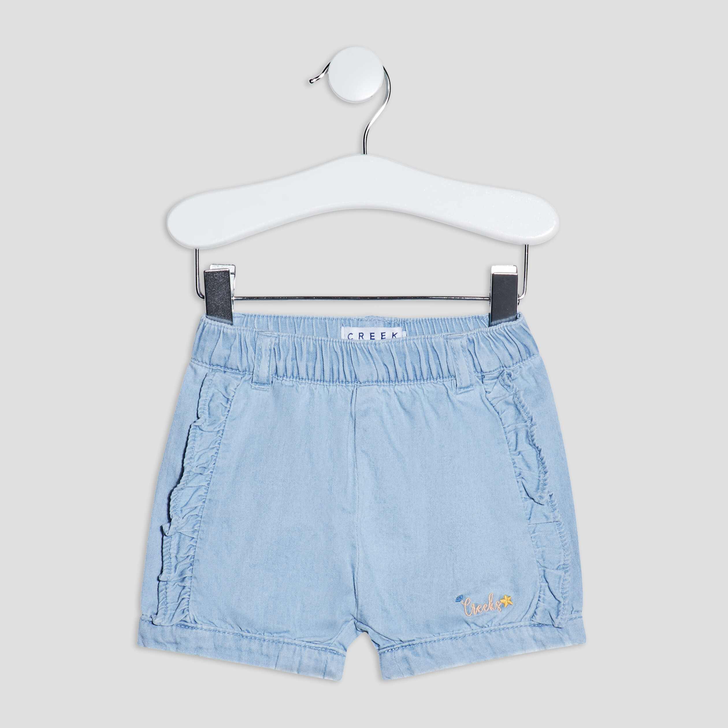 Short droit en jean Creeks denim stone bébé fille | La Halle