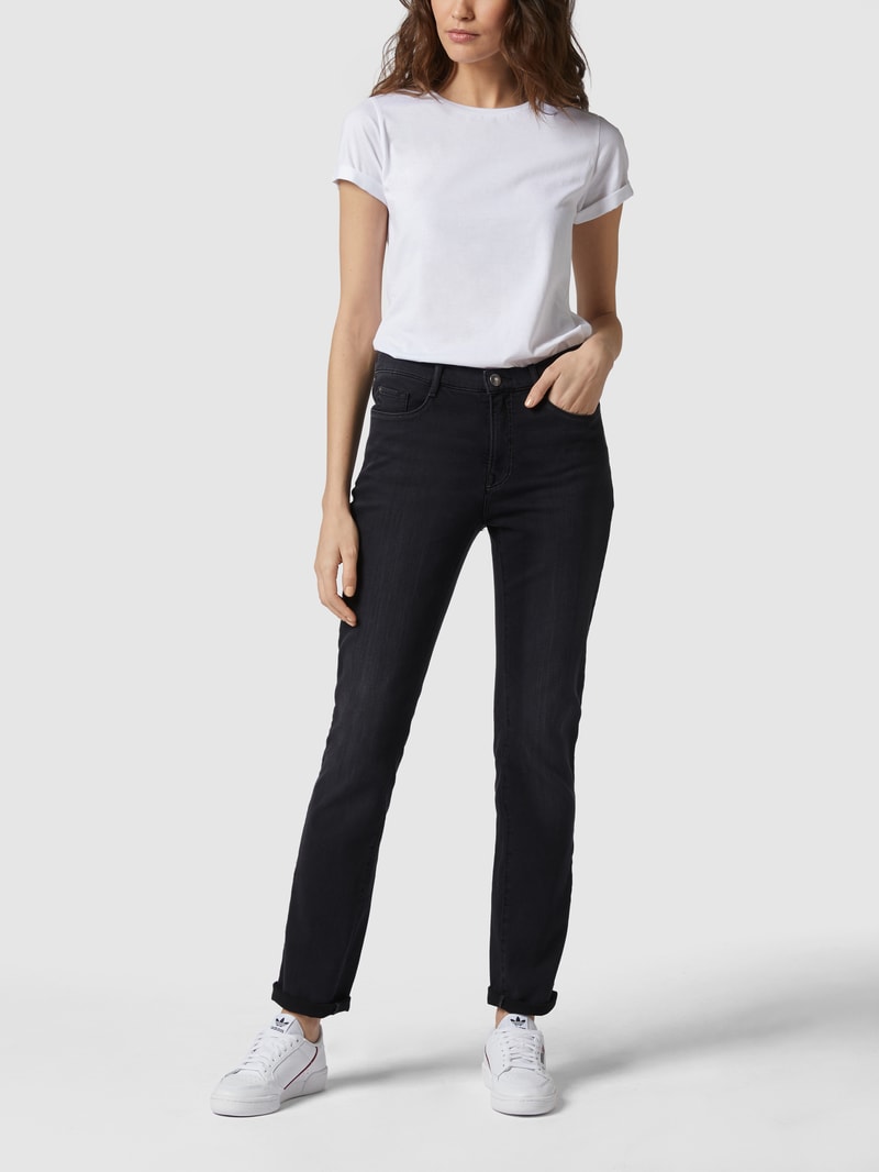 Slim Fit Jeans mit Swarovski®-Kristallen Modell 'Mary' in dunkelgrau
