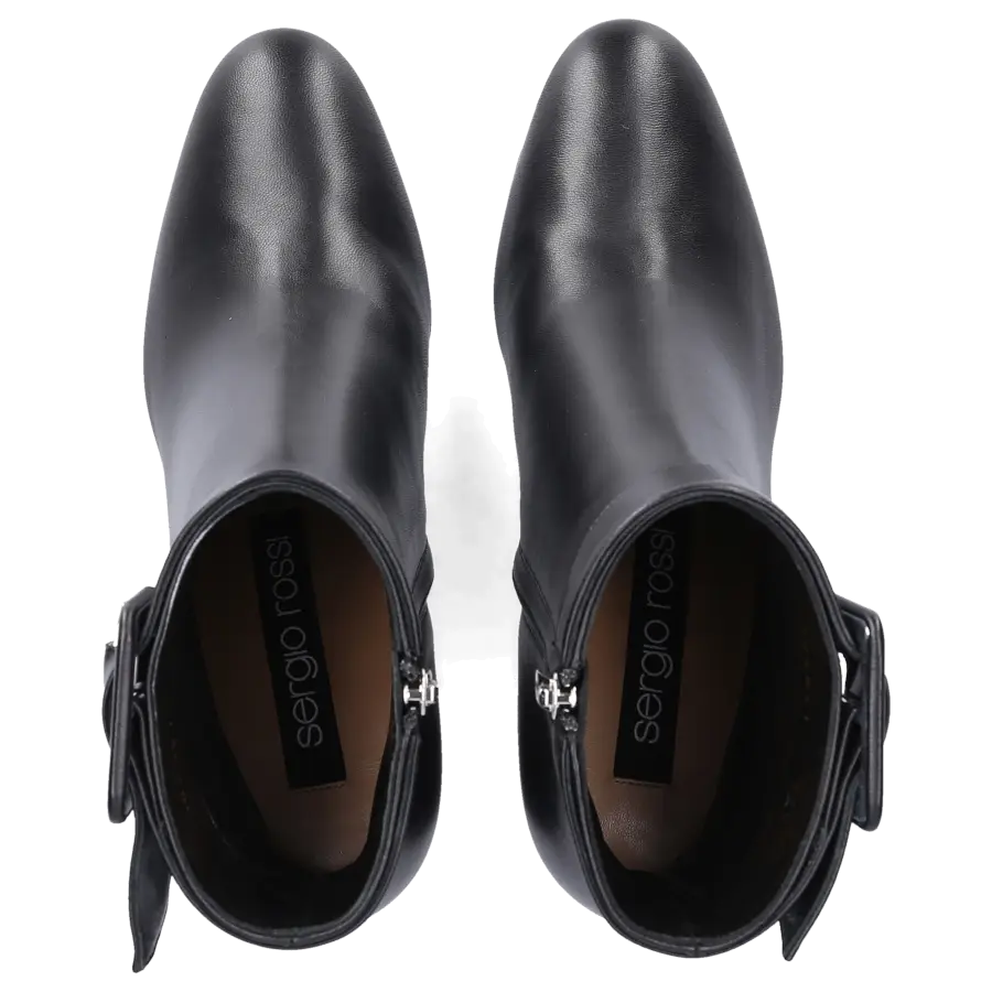 Sergio Rossi - Stiefeletten SR MIA 075 Nappaleder Logo Metallisch schwarz - schwarz