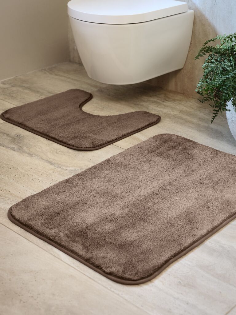 Ensemble de tapis de bain basique TIMSFORS, 2 pièces, sable foncé