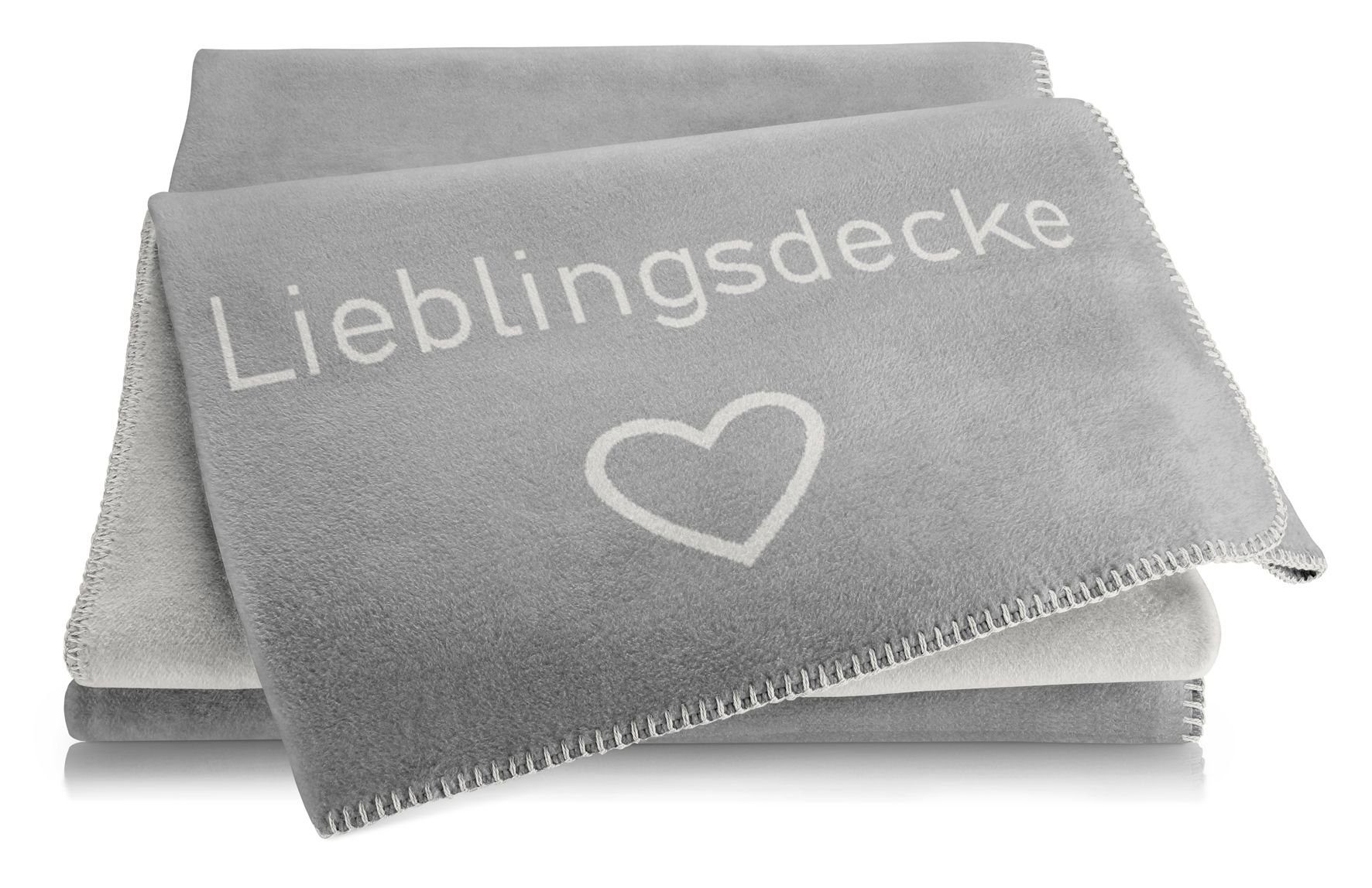 Bettdecke + Topper, Decke, Biederlack, Füllung: Biederlack Decke LIEBLINGSDECKE grau (LB 200x150 cm) LB 200x150 cm grau Wohndecke Kuscheldecke Sofadecke Couchdecke Plate