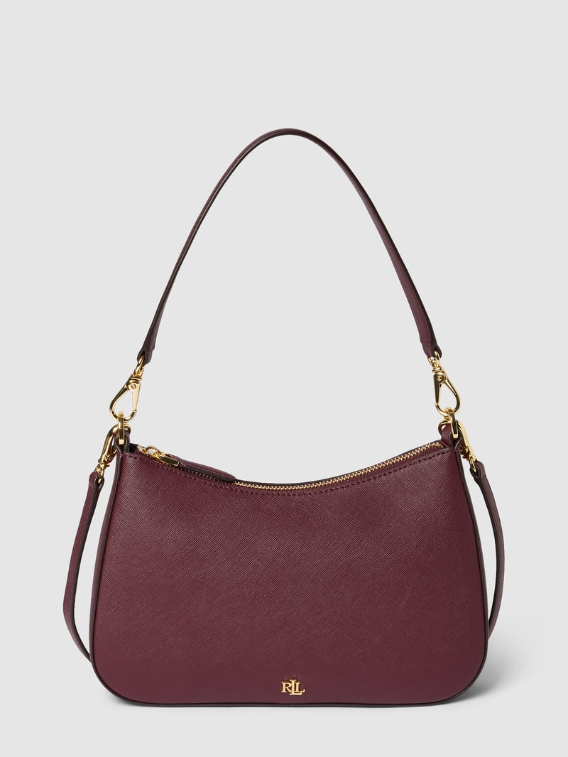 Schultertasche mit Label-Applikation Modell 'DANNI' in bordeaux rot