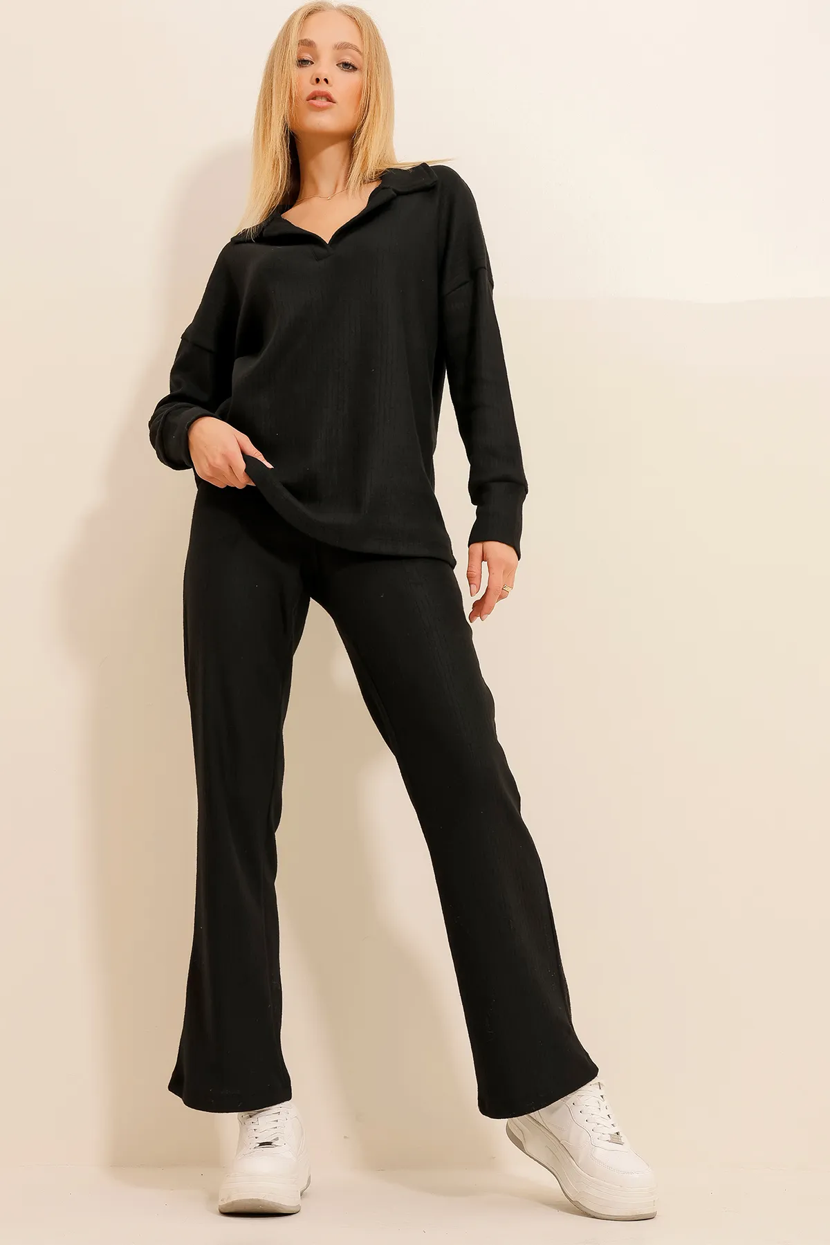 Trend Alaçatı Stili  Zweiteiler - Schwarz - Regular Fit