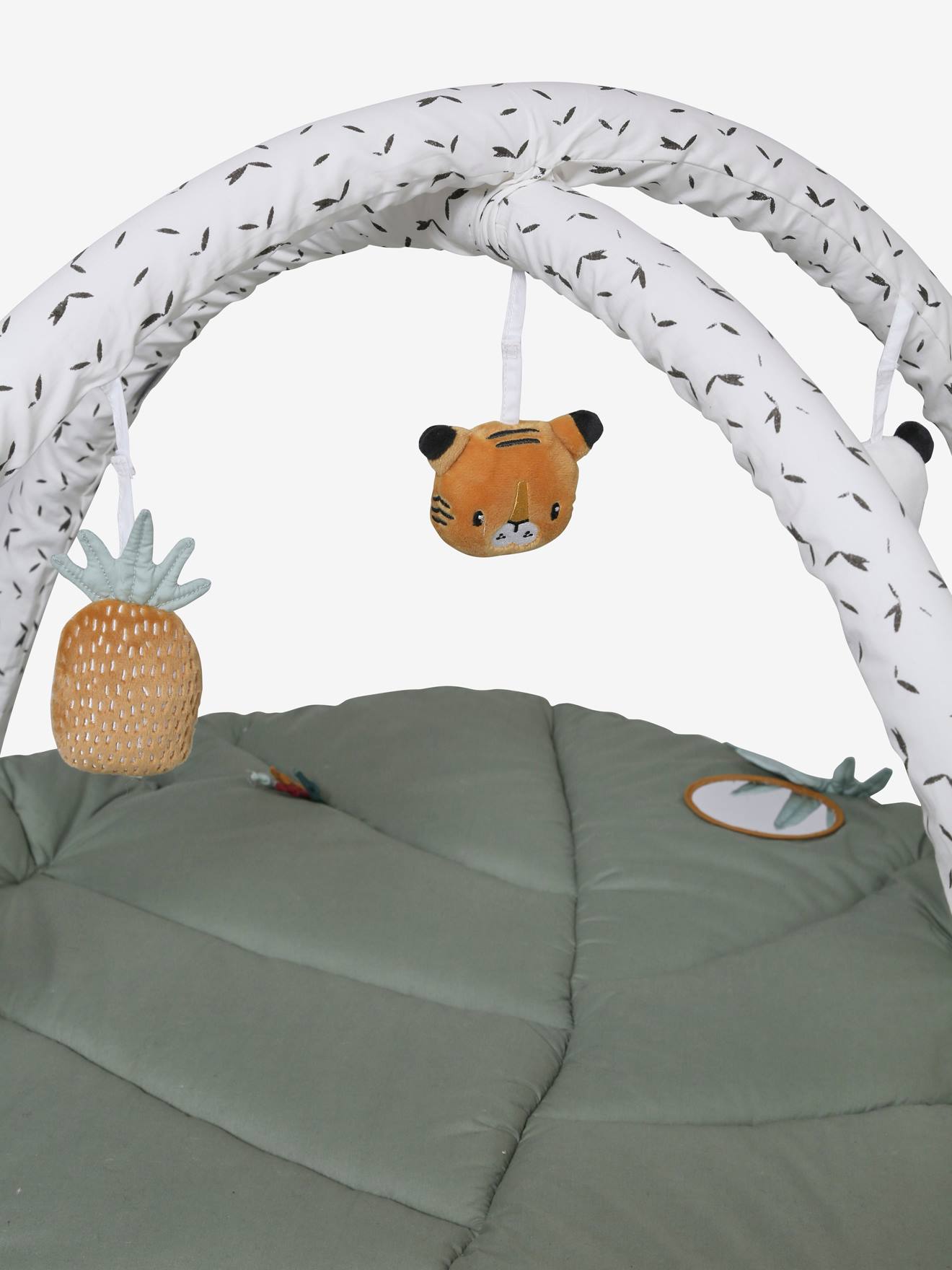 Vertbaudet Baby Activity-Decke PANDAFREUNDE - grün