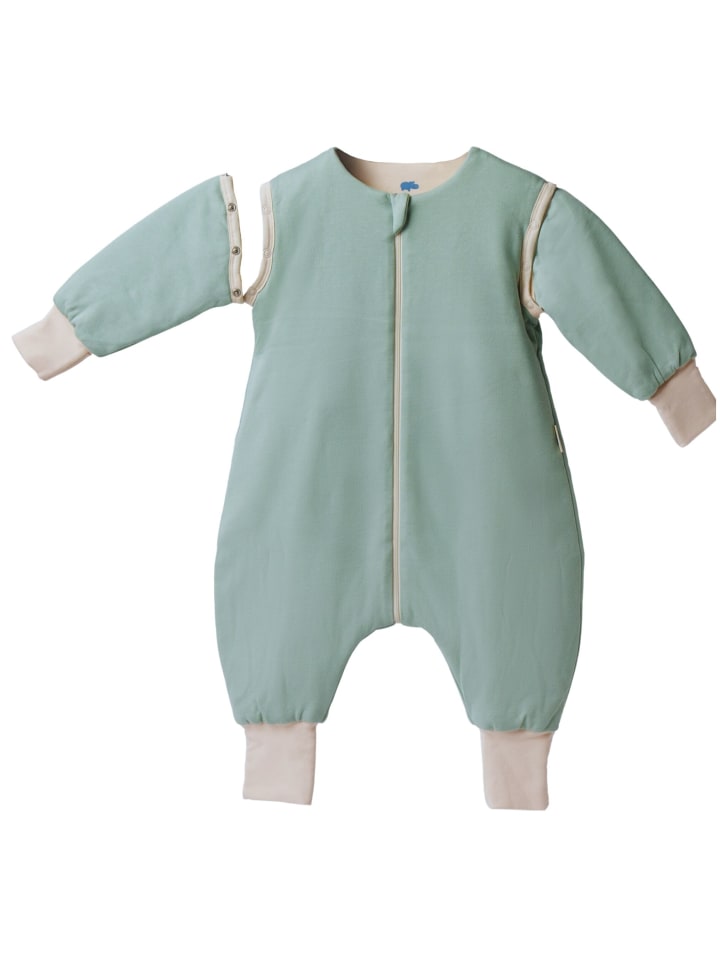 Mababu Schlafsack 2.5 TOG mit Füßen, Bio Baumwolle in sea green günstig kaufen