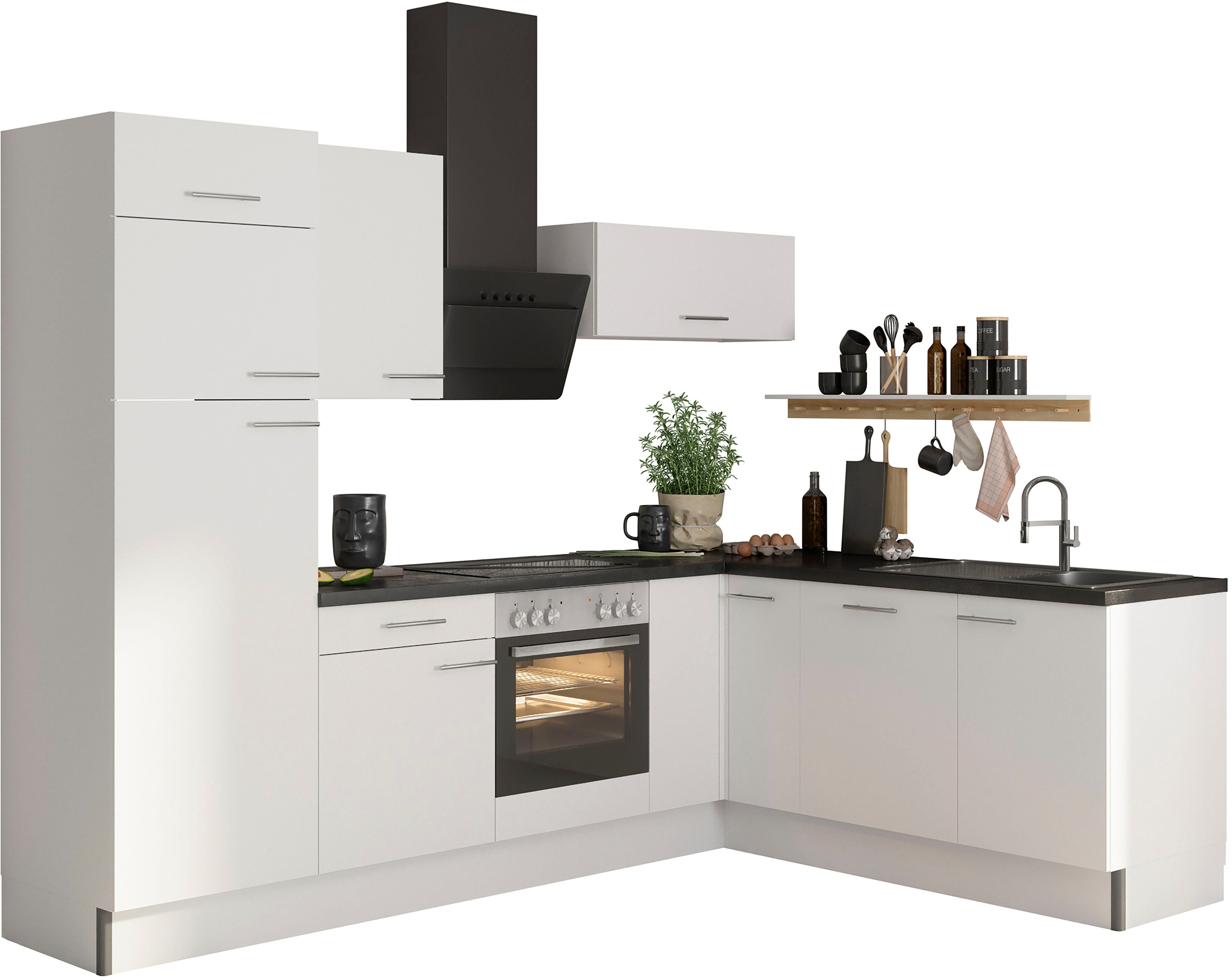OPTIFIT Küche Klara, 270 x 200 cm breit, wahlweise mit E-Geräten