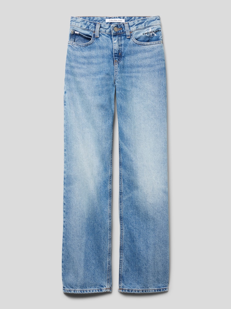 Jeans mit Label-Stitching Modell 'WORKWEAR' in blau