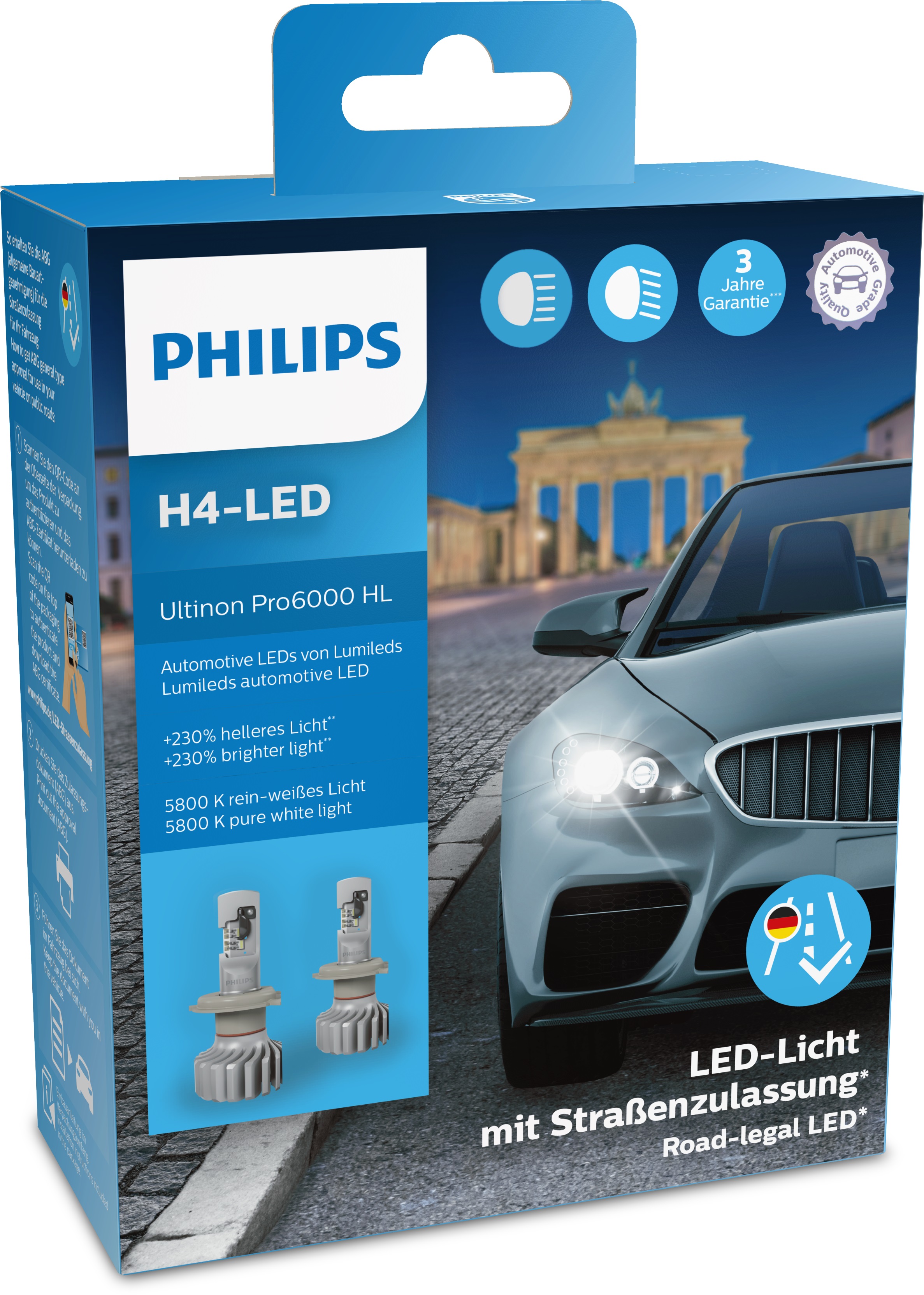 Philips Ultinon Pro6000 H4 LED-Glühlampe, 2 Stück - ATU