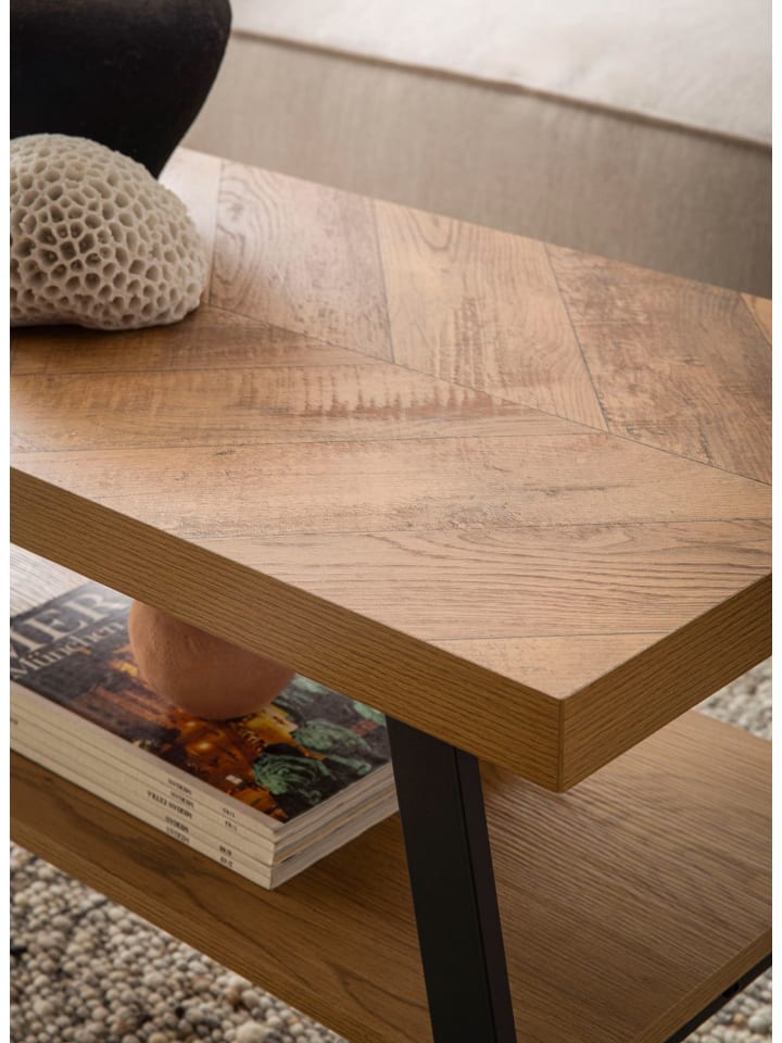KADIMA DESIGN Couchtisch 100x40x41 cm Sofatisch mit Fischgrät-Muster, Design günstig kaufen onesize