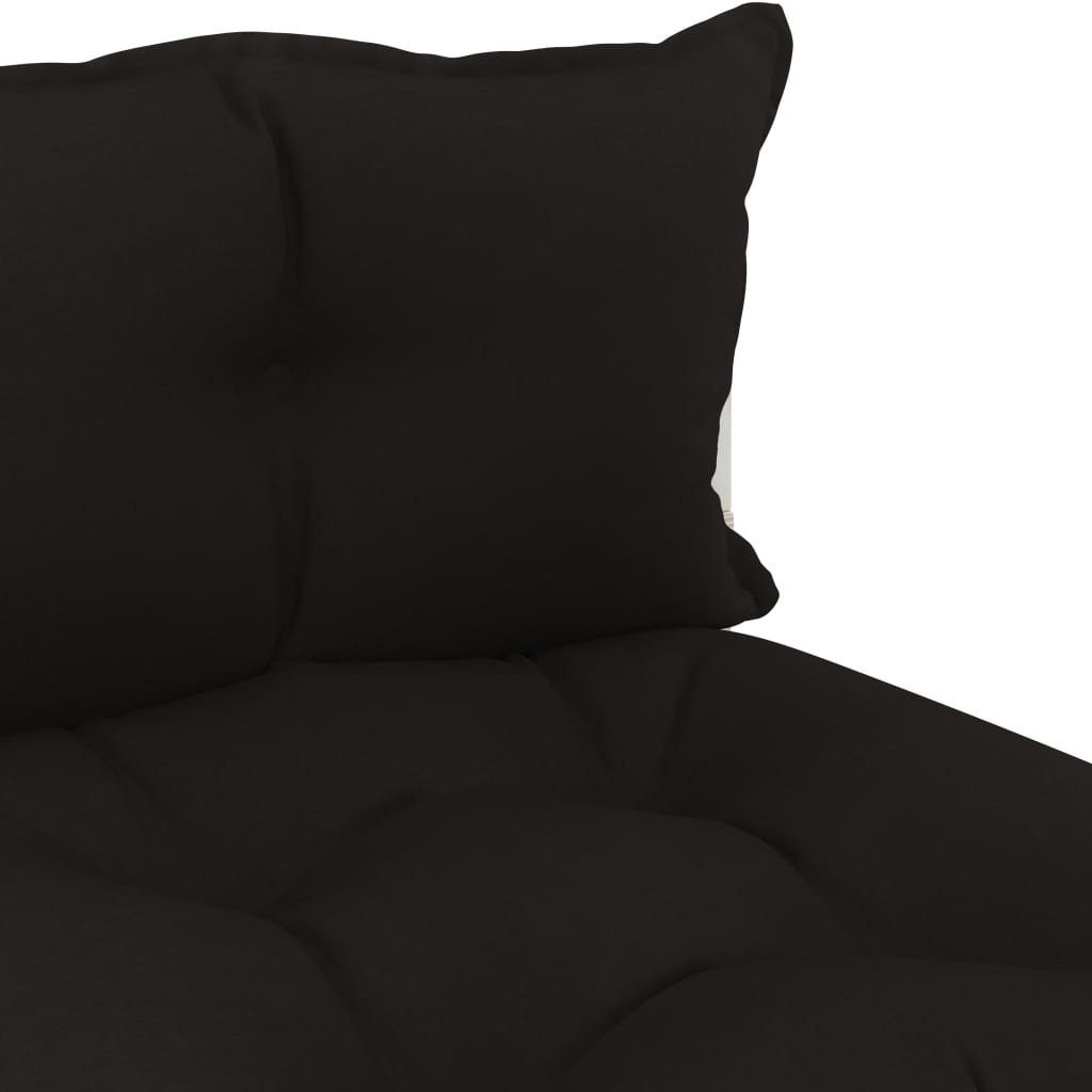 vidaXL Loungesofa Garten-Paletten-Mittelsofa mit Kissen in Schwarz Holz, 1 Teile