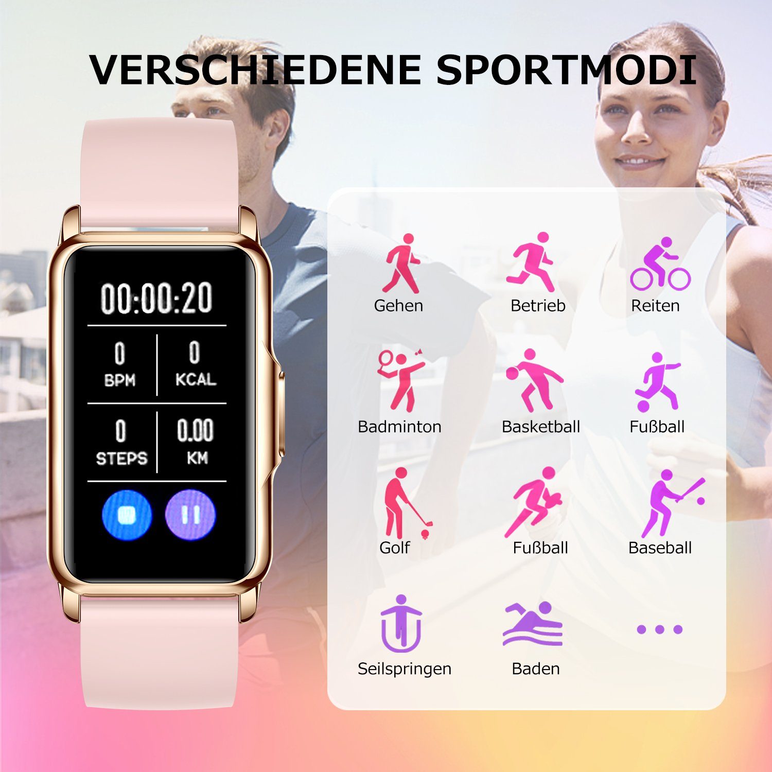 Mutoy Smartwatch, Fitness Tracker Uhr für Damen, Aktivitätstracker Uhren Smartwatch (1,47