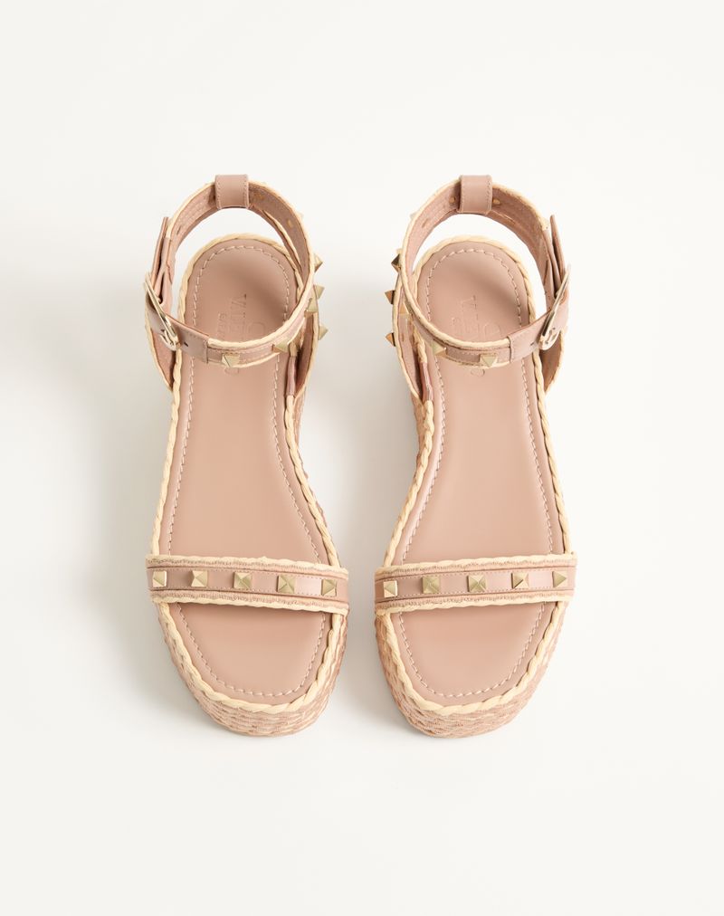 Flatform Rockstud Kalfsleren Sandaal 45mm