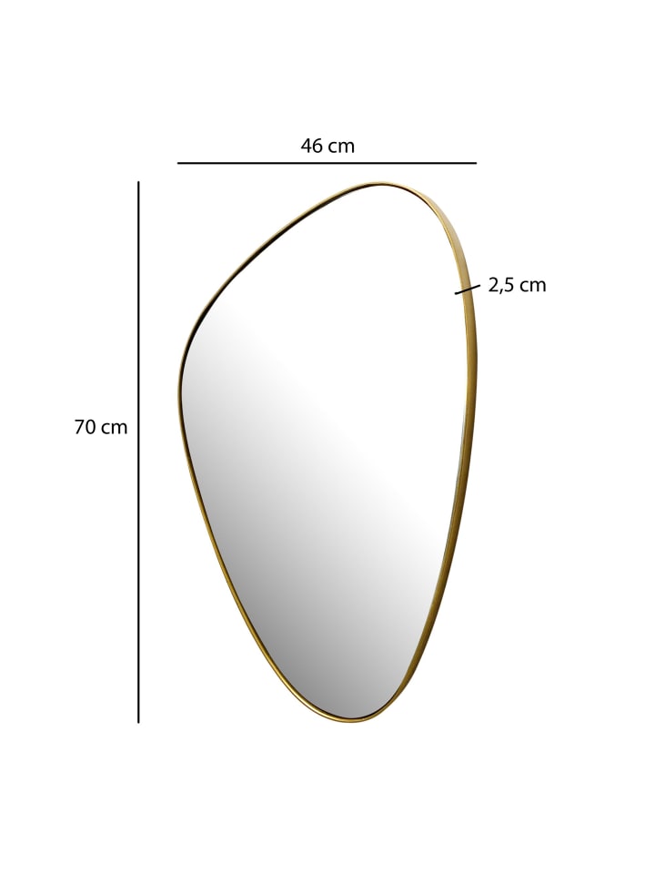 KADIMA DESIGN Wandspiegel Asymmetrisch 46x70 cm Metall Design Hängespiegel , günstig kaufen onesize