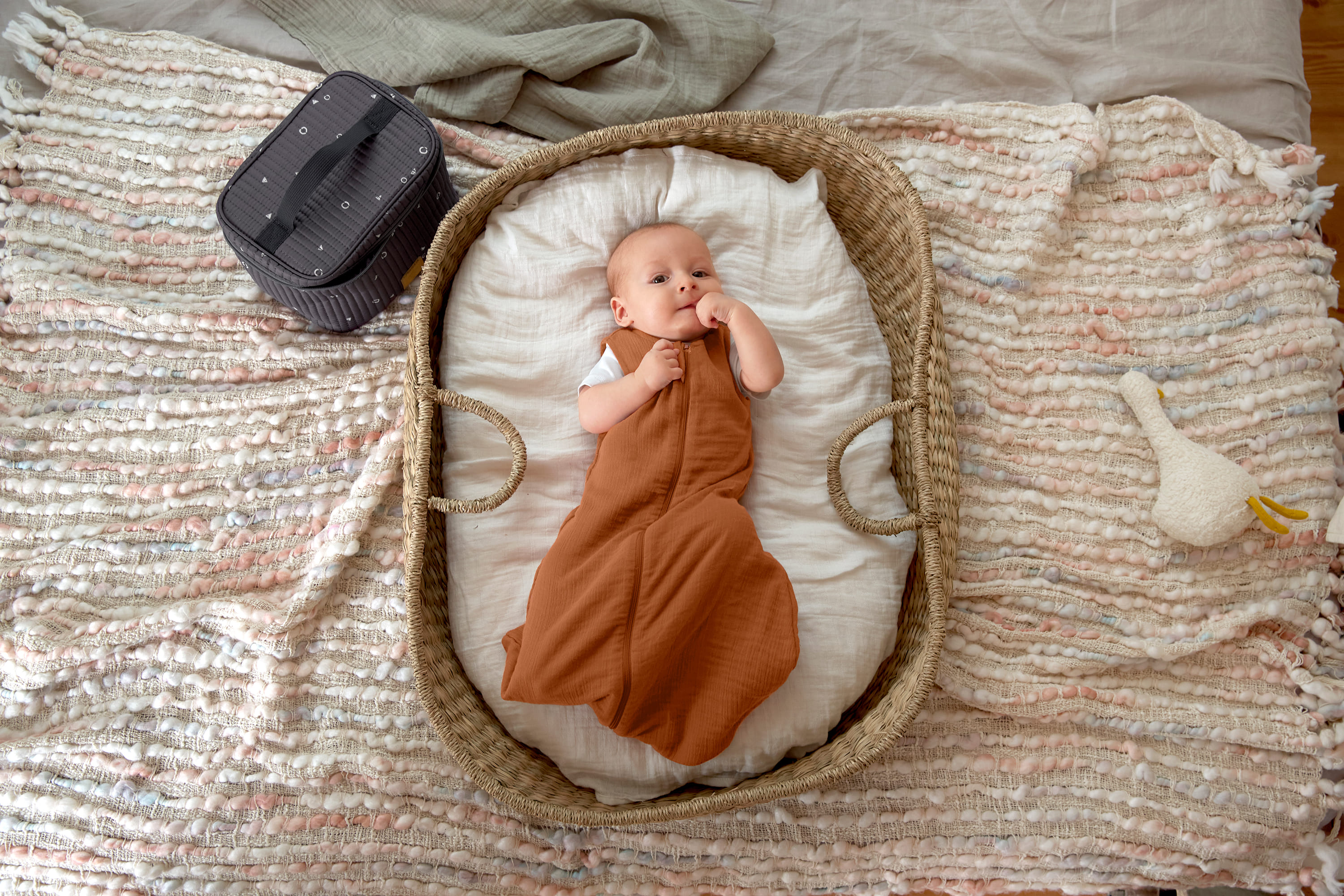 Baby Sommerschlafsack Tog 1 - Bio Baumwolle, Rostrot
