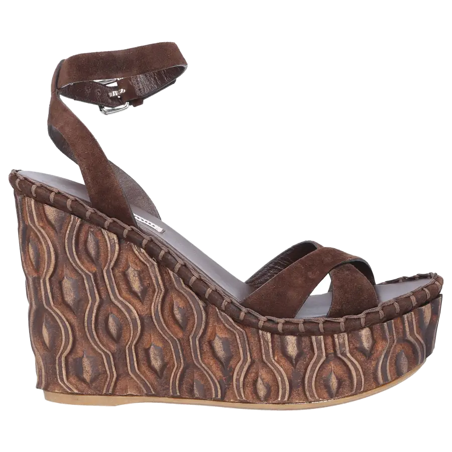 Miu Miu - Sandalen Veloursleder - braun