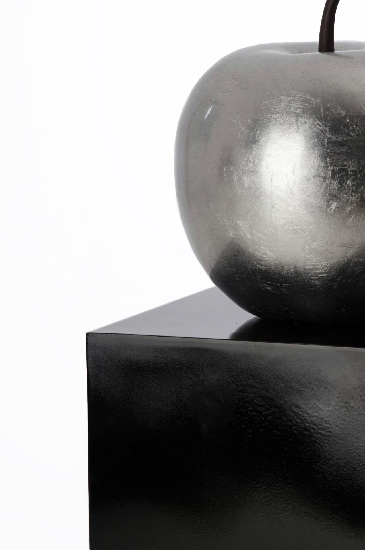 VIVANNO Blumenständer Podest Säule Fiberglas, Schwarz Hochglanz - 30x30x60 cm